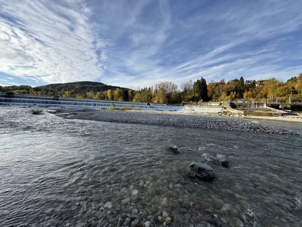 The Saalach river at Wals in autumn